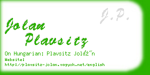jolan plavsitz business card